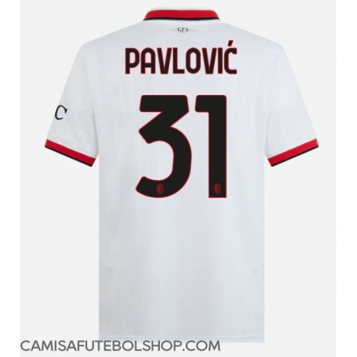 Camisa de time de futebol AC Milan Strahinja Pavlovic #31 Replicas 2º Equipamento 2024-25 Manga Curta